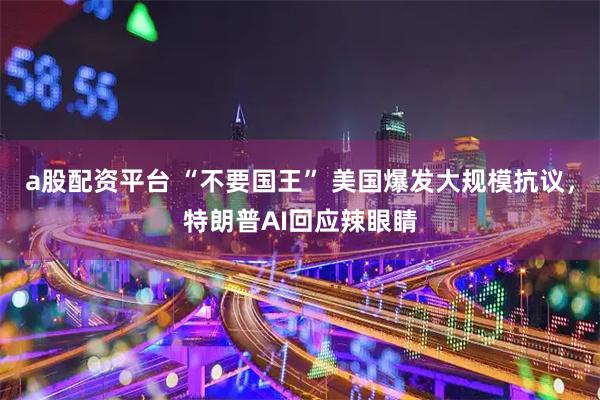 a股配资平台 “不要国王” 美国爆发大规模抗议，特朗普AI回应辣眼睛
