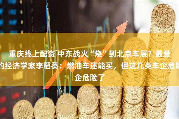 重庆线上配资 中东战火“烧”到北京车展？最爱车的经济学家李稻葵：燃油车还能买，但这几类车企危险了